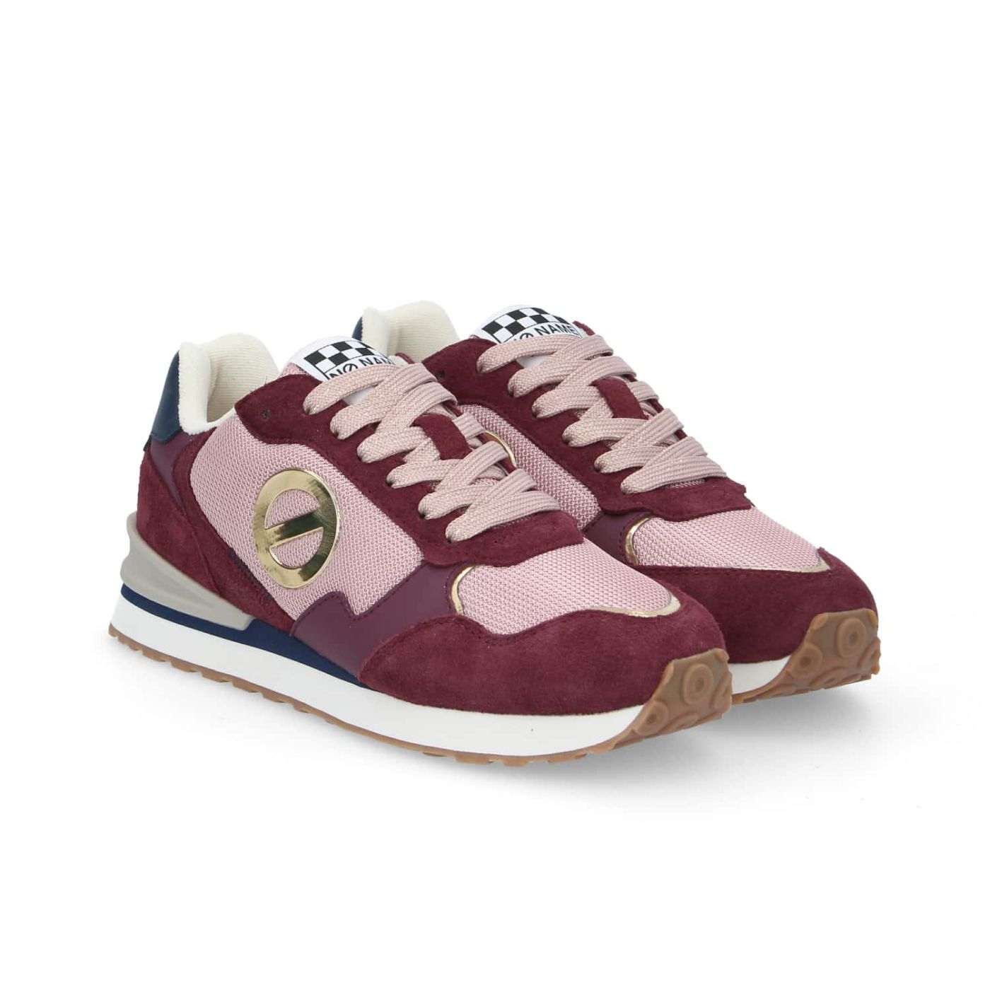 TOVA RUNNER W  -  SUEDE/KNIT/NAP.  - BORDEAUX/ROSA